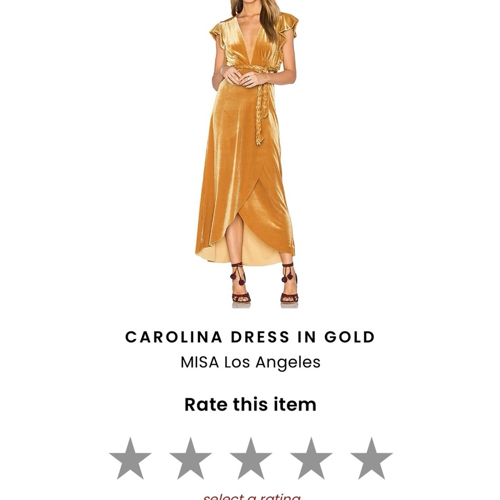 MISA Los Angeles Carolina Gold Dress